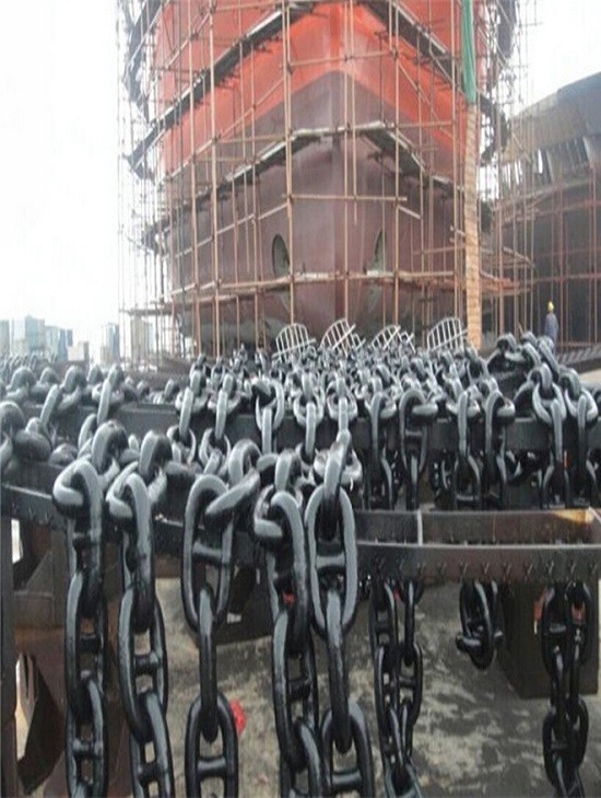 black painted anchor chain with stud for Mid east offshore cage